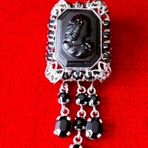 Vintage Onyx one of a kind brooch